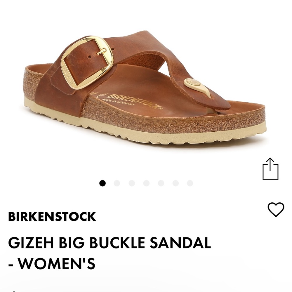 NWT Birkenstock Gizeh Big Buckle Oiled Nubuck Leather Sandal